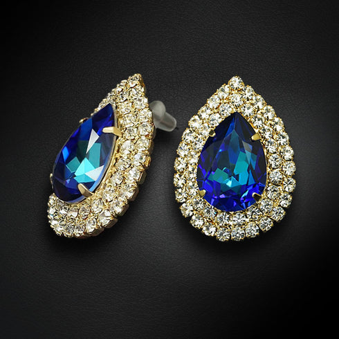 Auskarai "Jasmīnas (Bermudos mėlyna)" su Swarovski™ kristalais